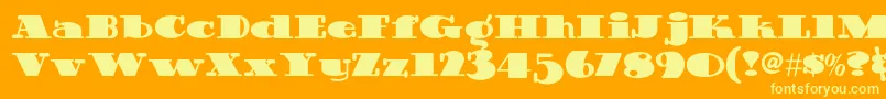 Guinnessextrastoutnf-Schriftart – Gelbe Schriften auf orangefarbenem Hintergrund