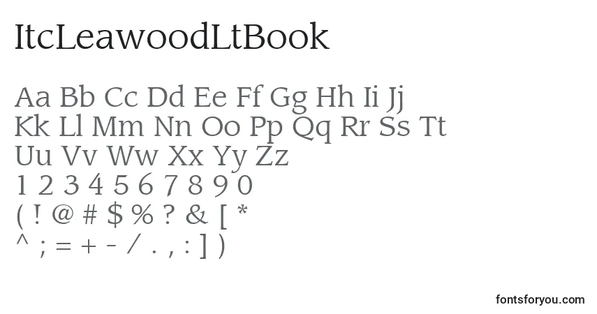 Czcionka ItcLeawoodLtBook – alfabet, cyfry, specjalne znaki