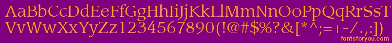 ItcLeawoodLtBook Font – Orange Fonts on Purple Background