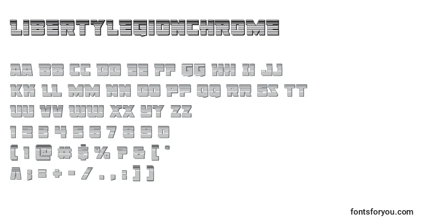 Schriftart Libertylegionchrome – Alphabet, Zahlen, spezielle Symbole