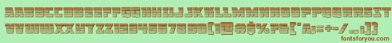 Libertylegionchrome-Schriftart – Braune Schriften auf grünem Hintergrund