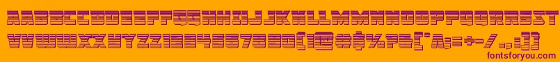 フォントLibertylegionchrome – オレンジの背景に紫のフォント