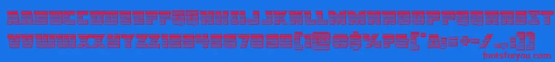 フォントLibertylegionchrome – 赤い文字の青い背景