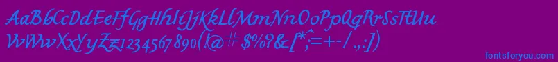 Mkbritishwriting Font – Blue Fonts on Purple Background