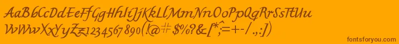 Weitere Informationen zur Mkbritishwriting-Schriftart Mkbritishwriting-Schriftart – Braune Schriften auf orangefarbenem Hintergrund