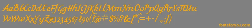 Mkbritishwriting Font – Orange Fonts on Gray Background