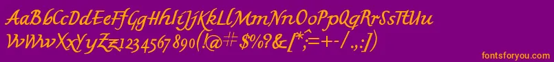 Mkbritishwriting Font – Orange Fonts on Purple Background