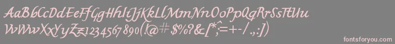 フォントMkbritishwriting – 灰色の背景にピンクのフォント