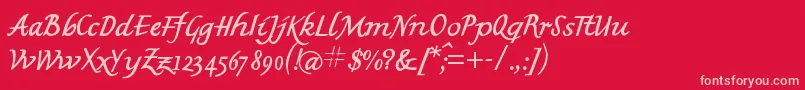Mkbritishwriting Font – Pink Fonts on Red Background