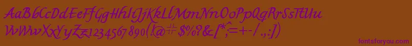 Mkbritishwriting Font – Purple Fonts on Brown Background