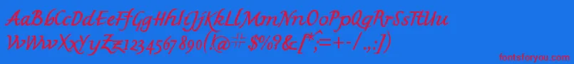 Mkbritishwriting Font – Red Fonts on Blue Background