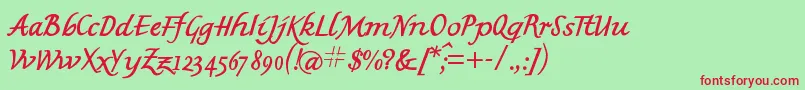 Mkbritishwriting Font – Red Fonts on Green Background