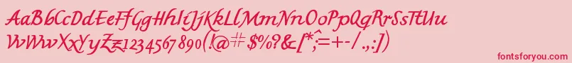 Mkbritishwriting-Schriftart – Rote Schriften auf rosa Hintergrund