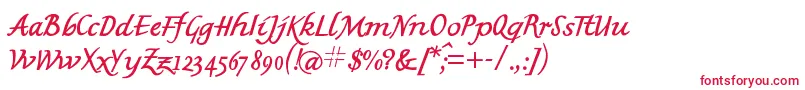 フォントMkbritishwriting – 赤い文字