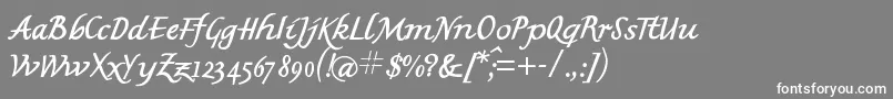 フォントMkbritishwriting – 灰色の背景に白い文字