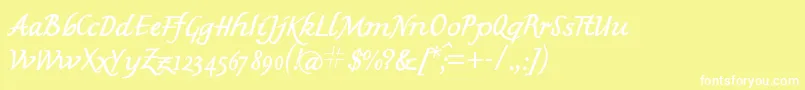 Mkbritishwriting Font – White Fonts on Yellow Background