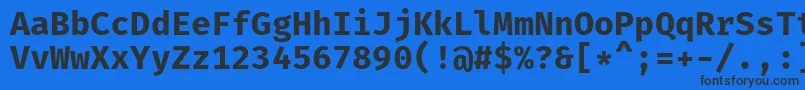 Шрифт FiramonoBold – чёрные шрифты на синем фоне