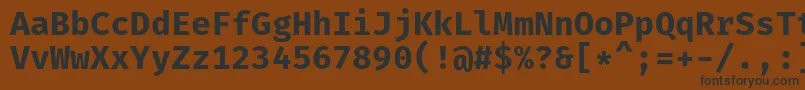 フォントFiramonoBold – 黒い文字が茶色の背景にあります