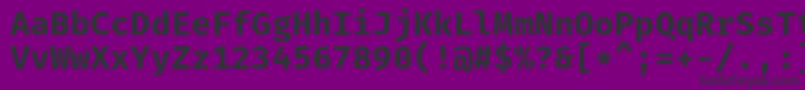 FiramonoBold-Schriftart – Schwarze Schriften auf violettem Hintergrund