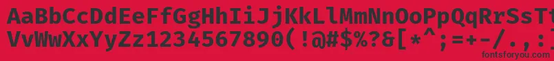 FiramonoBold Font – Black Fonts on Red Background