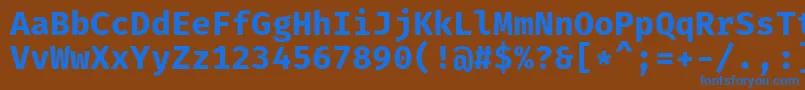 フォントFiramonoBold – 茶色の背景に青い文字