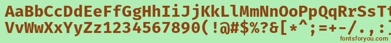 Шрифт FiramonoBold – коричневые шрифты на зелёном фоне