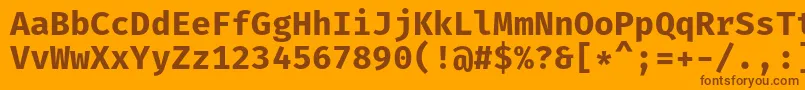 FiramonoBold Font – Brown Fonts on Orange Background
