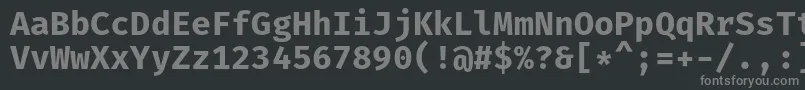 フォントFiramonoBold – 黒い背景に灰色の文字