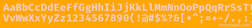 フォントFiramonoBold – オレンジの背景にピンクのフォント