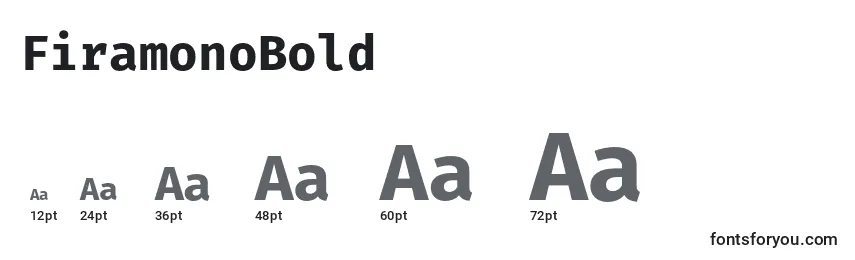 Размеры шрифта FiramonoBold