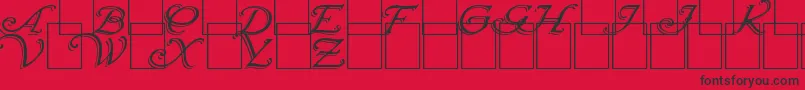 Шрифт Wrenn Initials Shadowed – чёрные шрифты на красном фоне