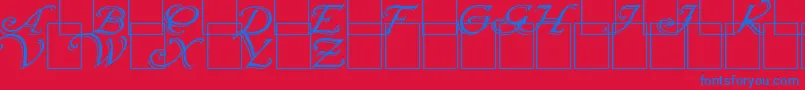 フォントWrenn Initials Shadowed – 赤い背景に青い文字