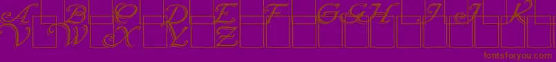 fuente Wrenn Initials Shadowed – Fuentes Marrones Sobre Fondo Morado