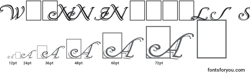 Wrenn Initials Shadowed Font Sizes