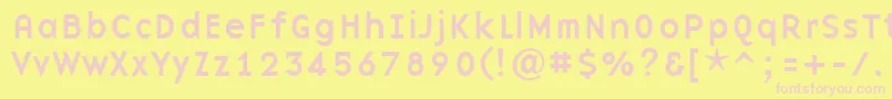 BasenineRegular Font – Pink Fonts on Yellow Background