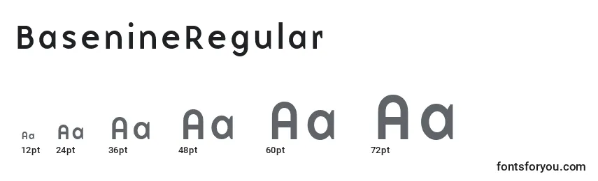 BasenineRegular Font Sizes