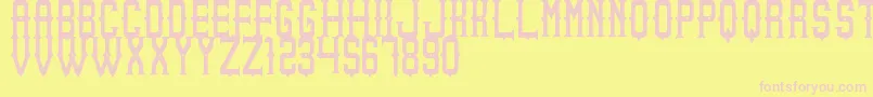 フォントSheriffOfSouthSt – ピンクのフォント、黄色の背景