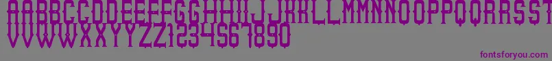 フォントSheriffOfSouthSt – 紫色のフォント、灰色の背景
