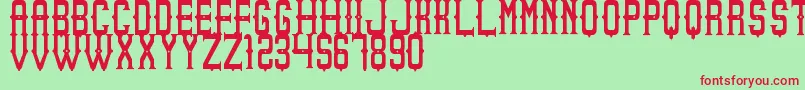 SheriffOfSouthSt Font – Red Fonts on Green Background