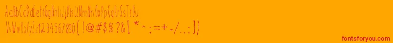 MagicalCord-Schriftart – Rote Schriften auf orangefarbenem Hintergrund