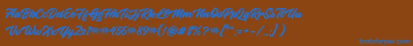 Police KnightBrushDemo – polices bleues sur fond brun