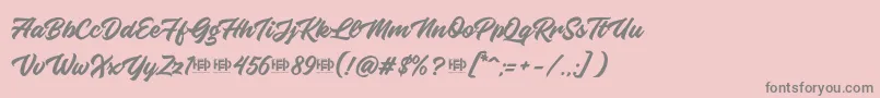 KnightBrushDemo Font – Gray Fonts on Pink Background
