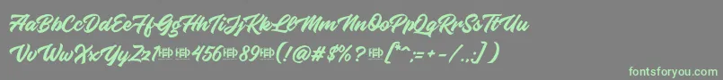 KnightBrushDemo Font – Green Fonts on Gray Background