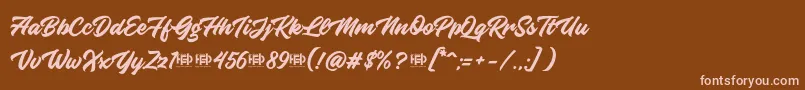 KnightBrushDemo Font – Pink Fonts on Brown Background