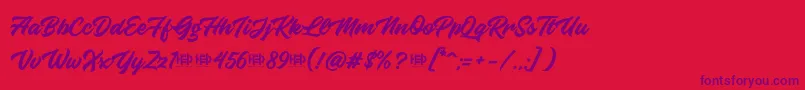 KnightBrushDemo Font – Purple Fonts on Red Background