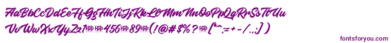 KnightBrushDemo Font – Purple Fonts on White Background