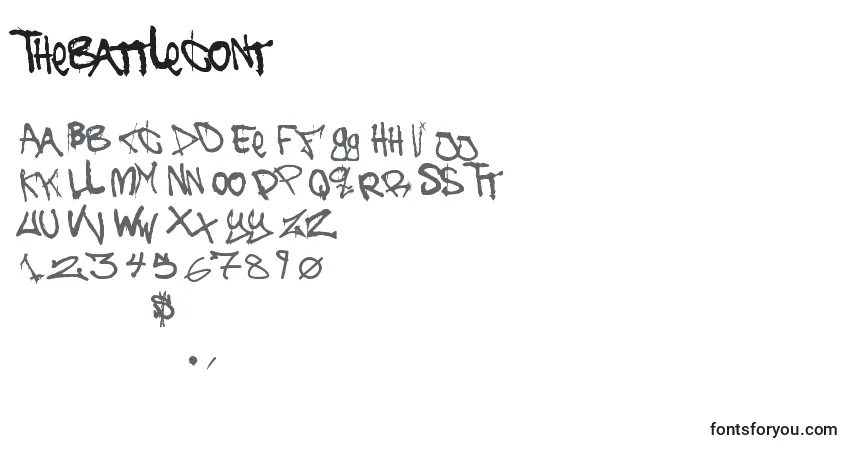 Schriftart Thebattlecont – Alphabet, Zahlen, spezielle Symbole