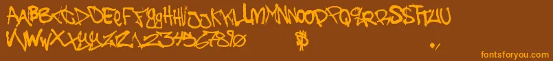 Thebattlecont Font – Orange Fonts on Brown Background