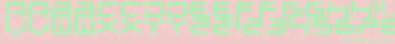 Sharp-Schriftart – Grüne Schriften auf rosa Hintergrund
