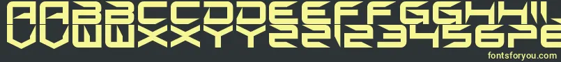 Sharp-Schriftart – Gelbe Schriften auf schwarzem Hintergrund